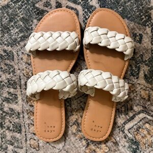 A New Day Cream Braided Slide Sandals